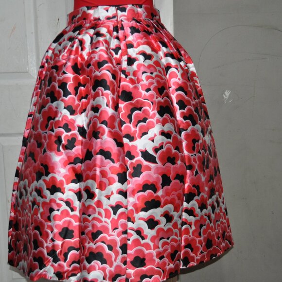 Skirt Fashion Pleated A-Line Female Print All-Match swing skirt Large - Picture 4 of 5